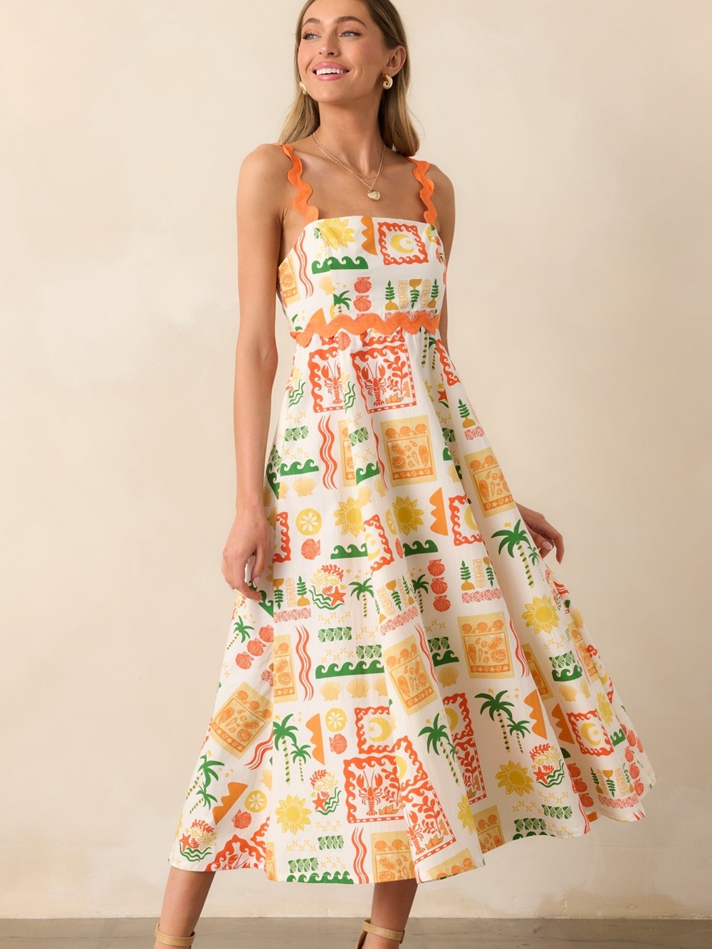Flying Tomato Roaming Around Midi Dress
